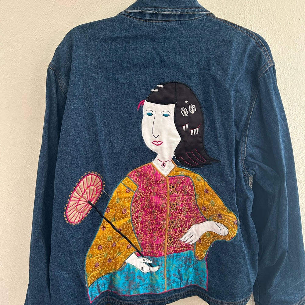 SD Collection Dark Blue Denim Jacket with Color-Trim Pockets